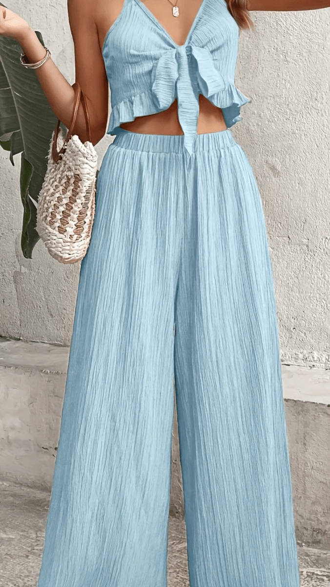 AZURÉA - Tie Front Pants Set