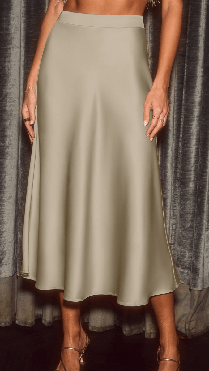ELVÉRA - Satin Flow Midi Skirt