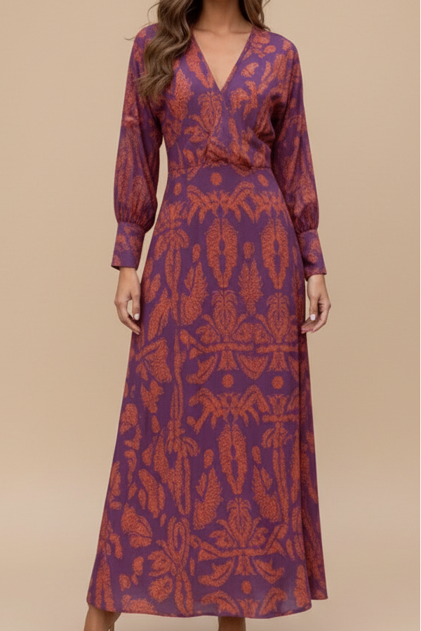 VIVIDERA – Women's Knotted Summer Maxi Dress Elegant V-Neck Cocktail Gown