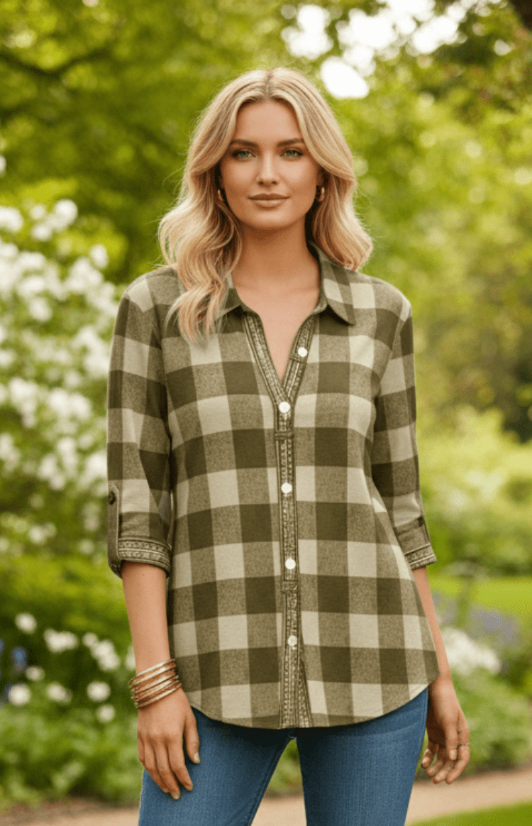 ARLINA – Versatile Check Pattern Top