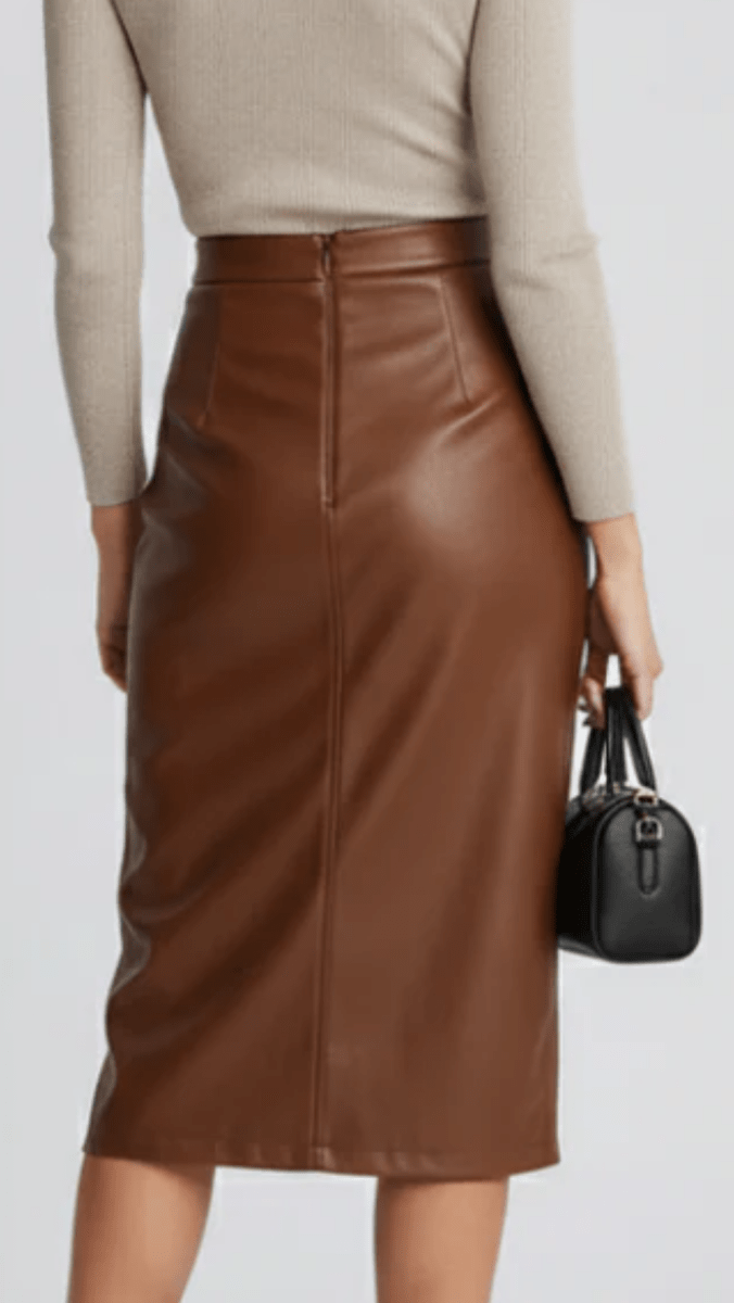 VALERIA - Pleated Midi Skirt with Front Split