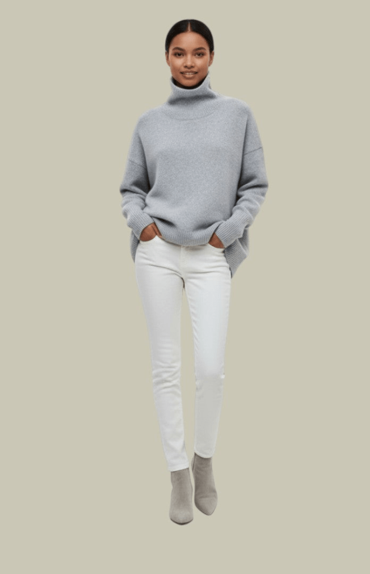 TUFTINA – Soft Oversized Turtleneck Knit Sweater for Effortless Spring Style