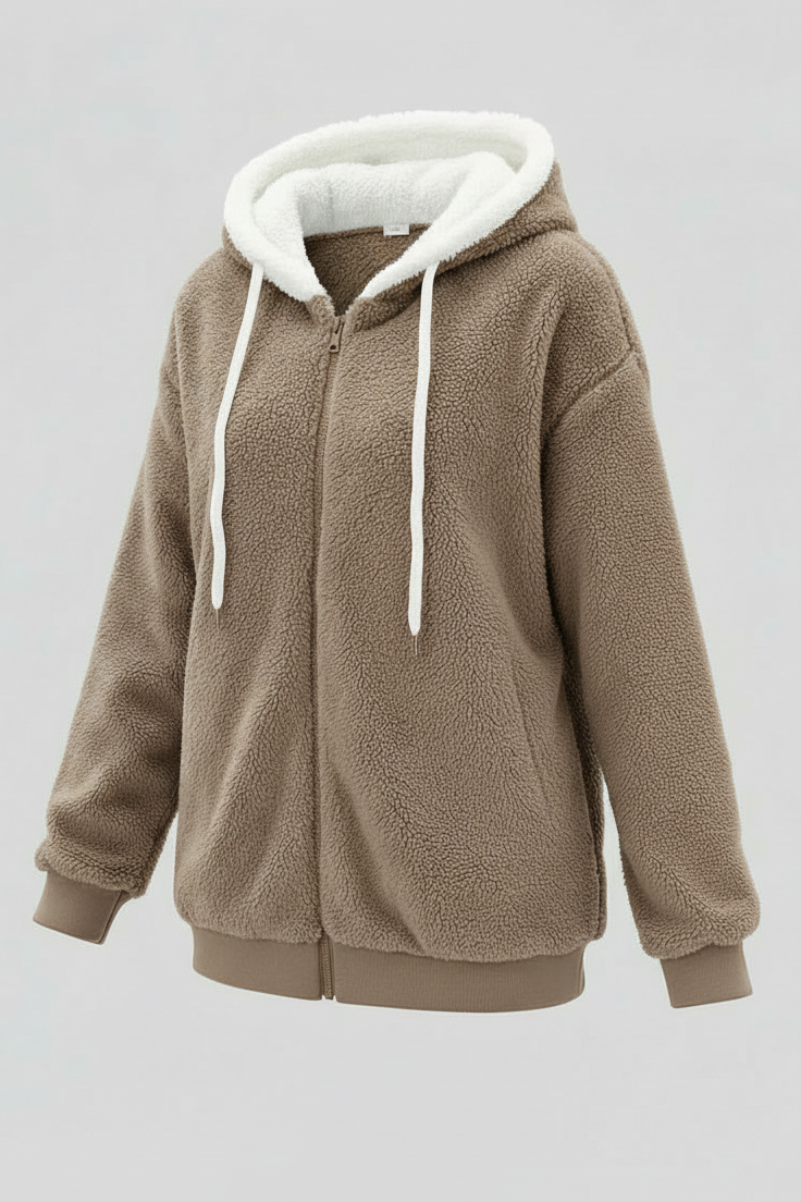 FLEECETED – Extra Warm Teddy Hoodie for Cozy Oversized Winter Comfort