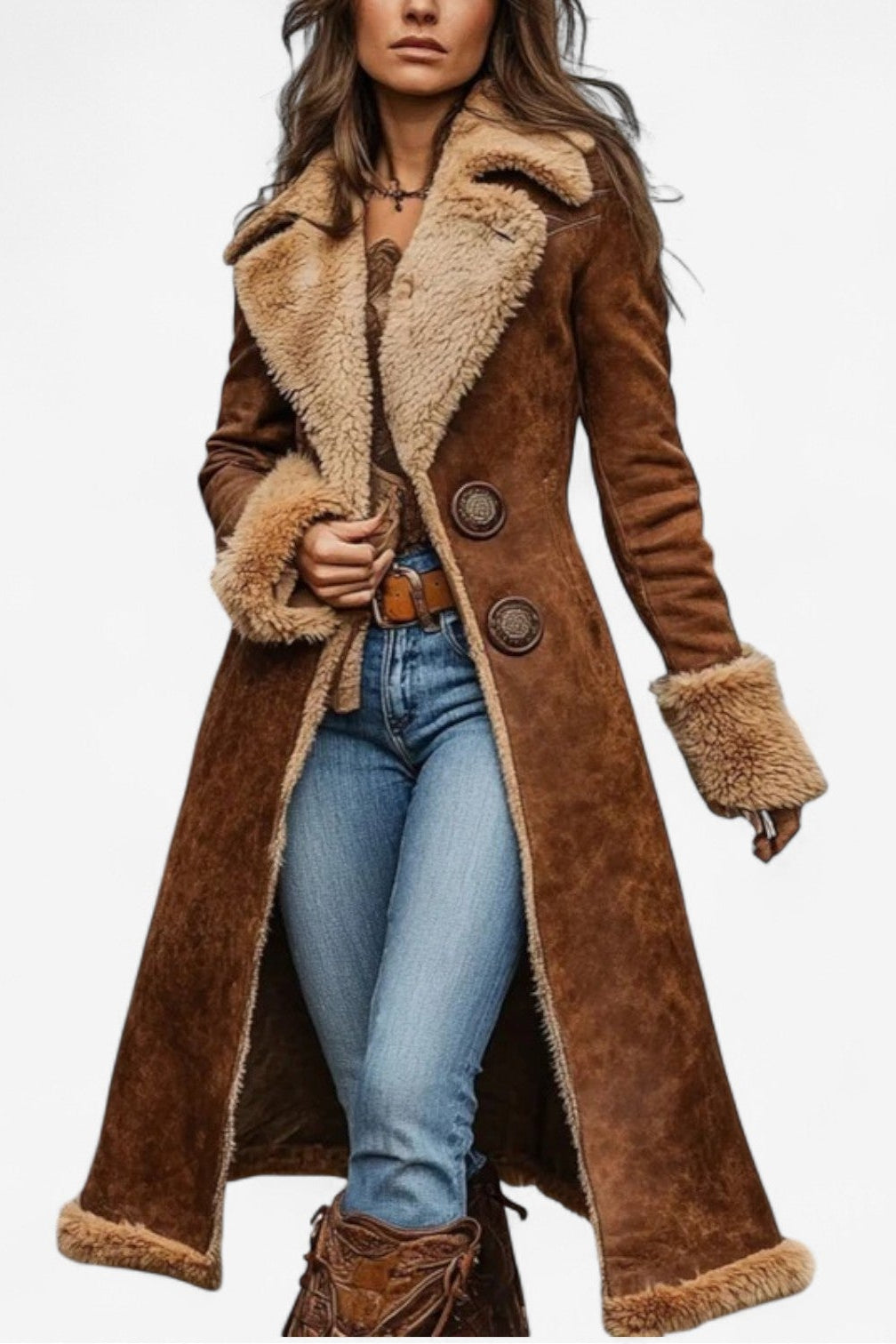 Elegant Long Winter Coat for Women - Cozy Insulated Wool Jacket 0