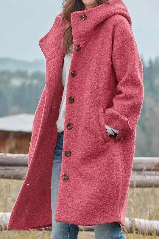 Elegant Thick Winter Coat for Women - Cozy Fleece Hoodie, Regular Fit 4