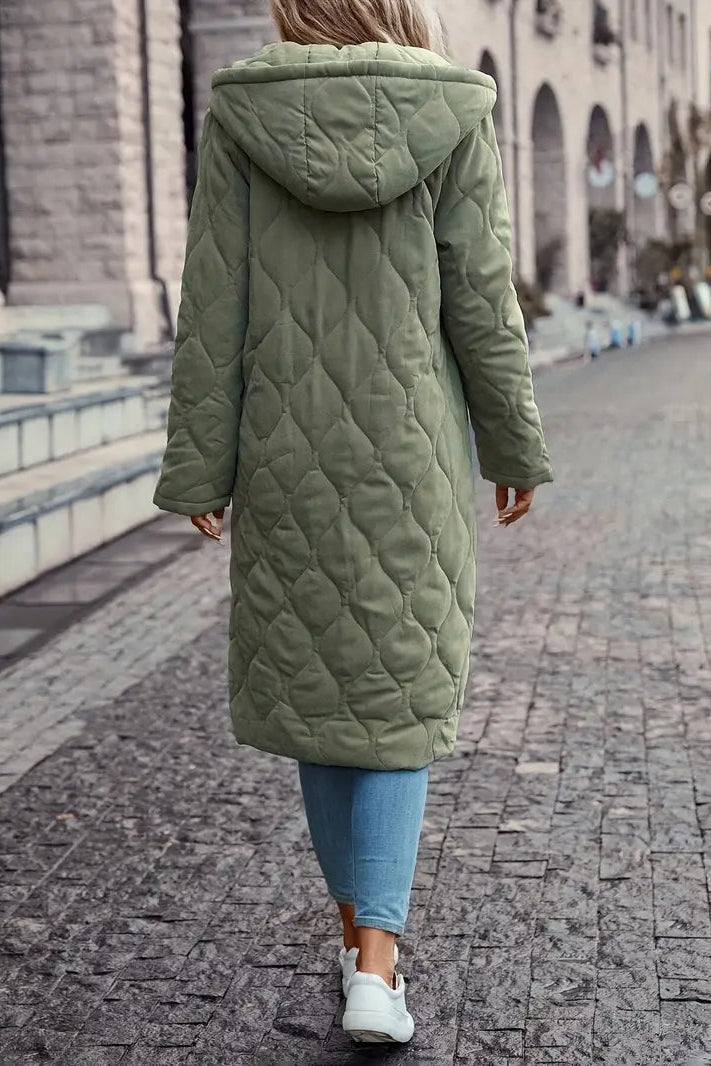 Hooded Quilted Jacket - Warm Cotton Blend, Stylish Fall & Winter Layer 4