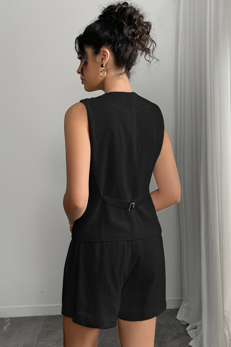 Lunarelle - Linen Vest & Shorts Set