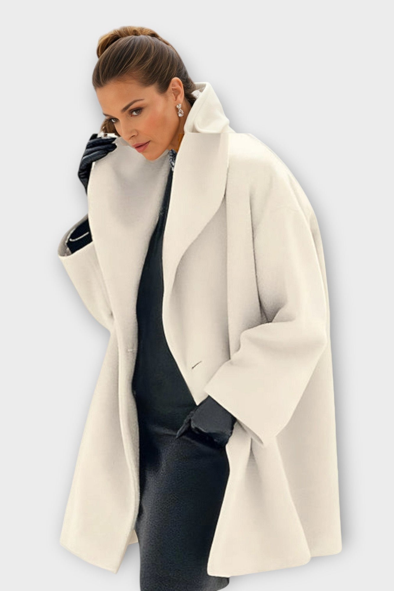 WIDELUX – Women’s Oversized Spring Coat with Wide Collar and Thick Insulation