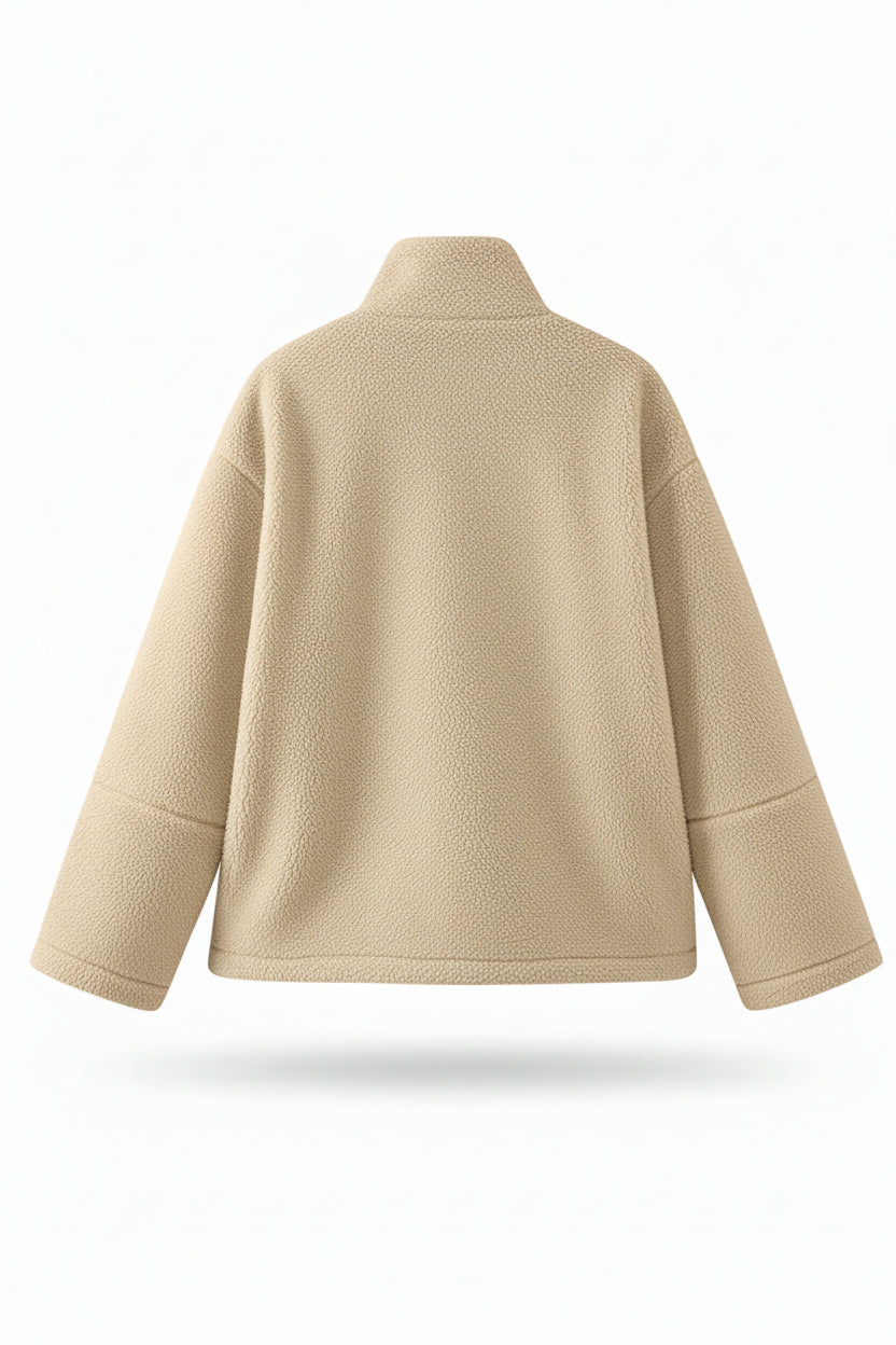 FROSTPILE – Spring Plush Jacket with Stand Collar for Cozy Comfort