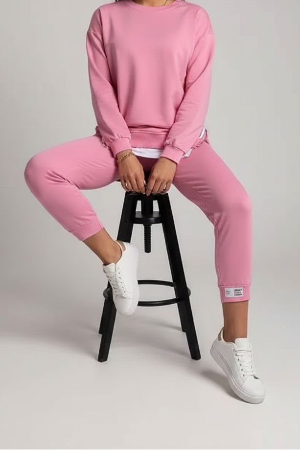 LOUNGECOM – Comfortable Cotton-Polyester Loungewear Set for Women