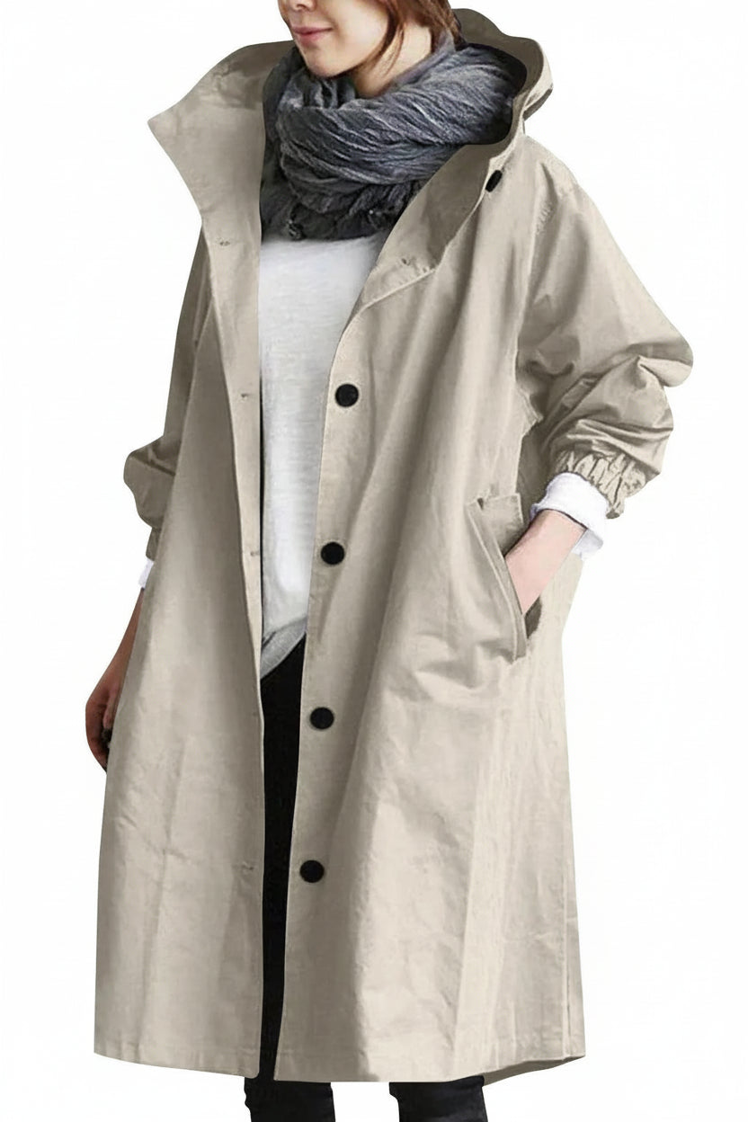 CITYDRAPE – Women’s Elegant Hooded Trench Coat for Stylish Protection