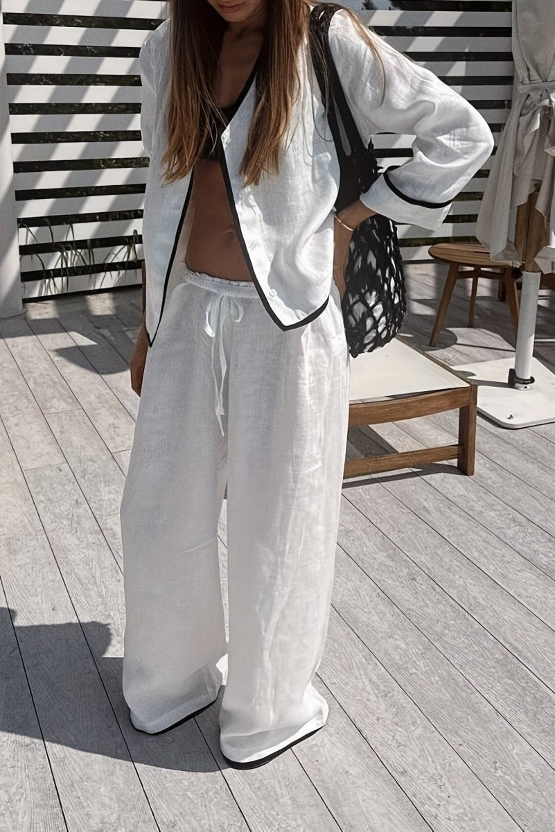 GIULIA – Modern Contrast Linen Co-Ord