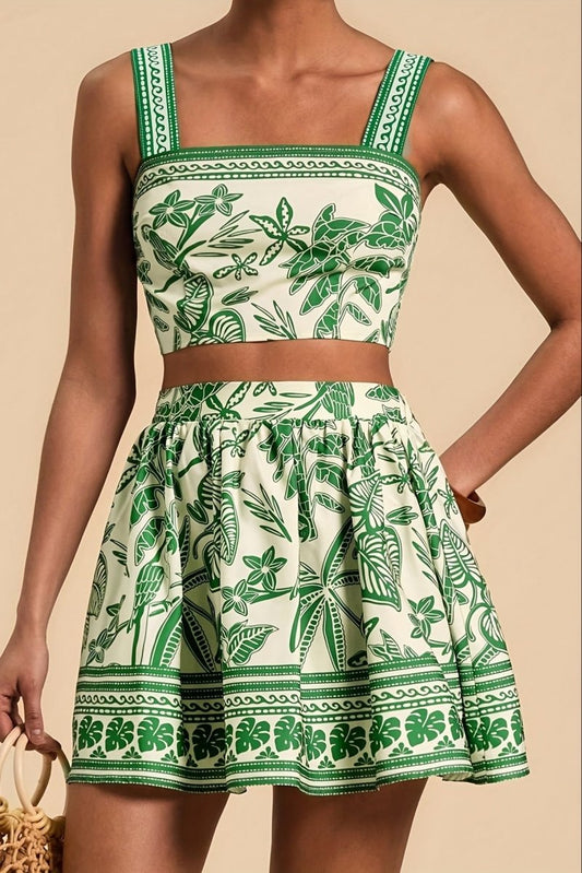 Leilani – Tropical Cami & Color Match Skirt