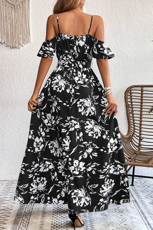 Avery Bloom - Floral Cold Shoulder Maxi Dress