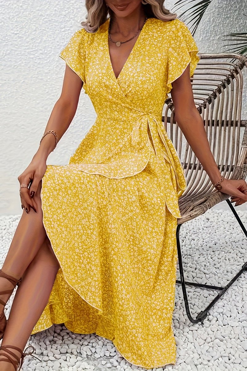 Willow & Grace - Floral Wrap Midi Dress