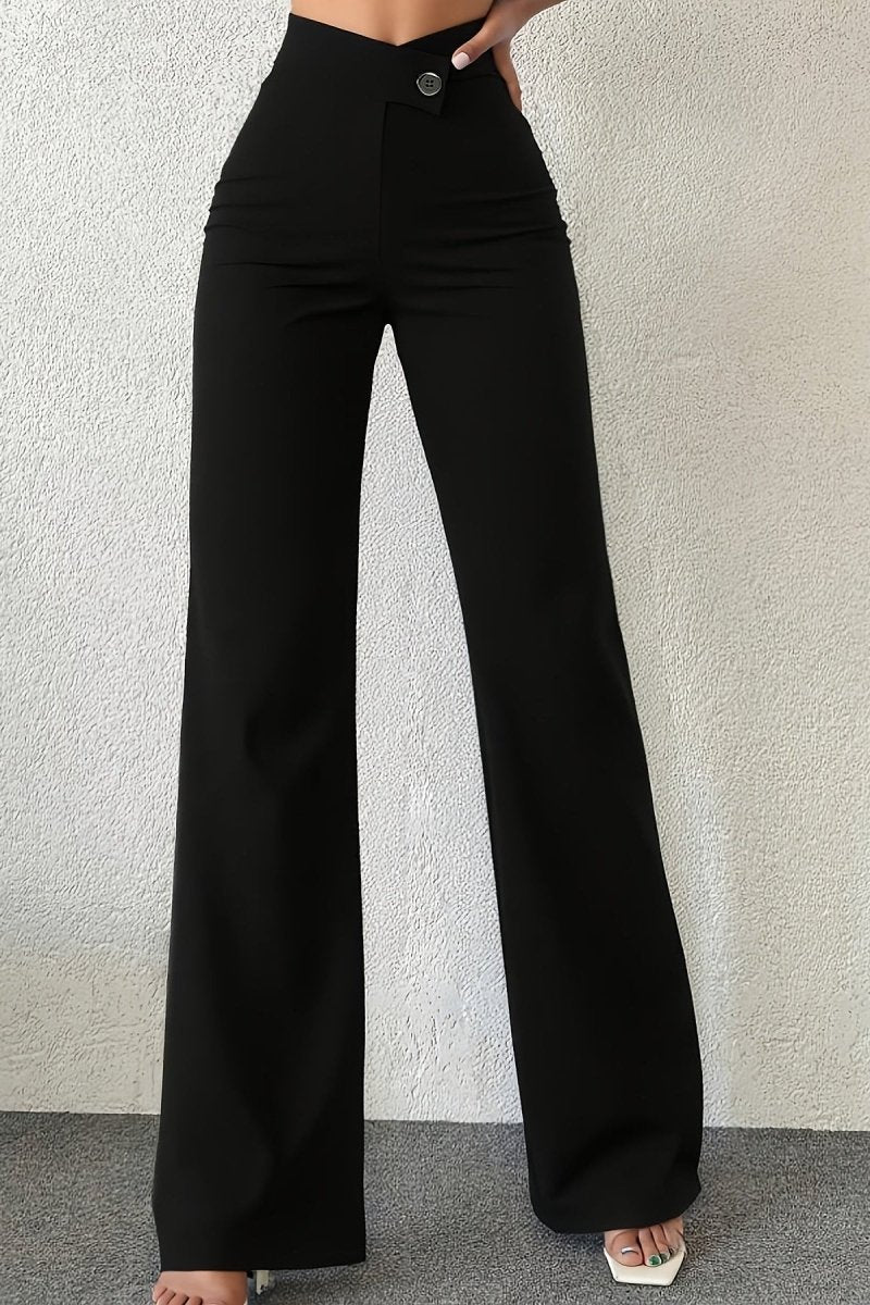 HADRIANNA – Modern Black High-Waist Trousers