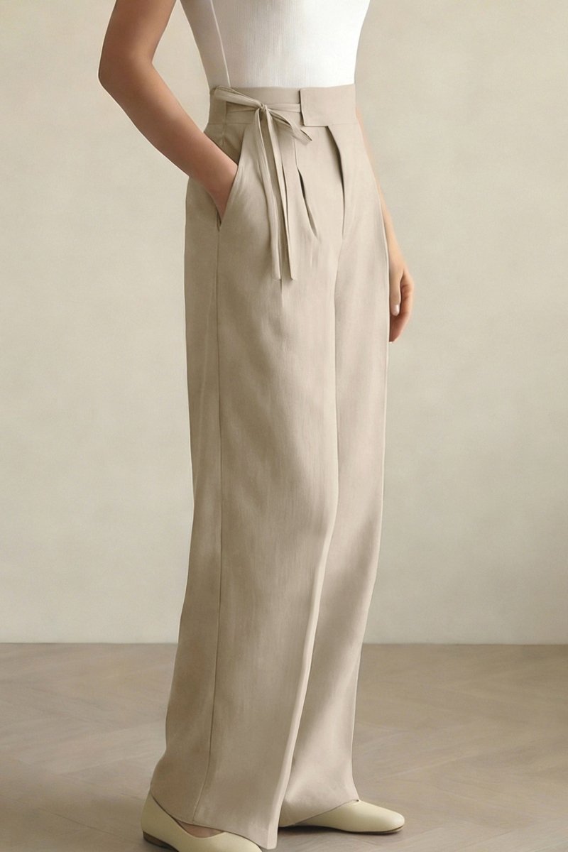 CYRELLA – Draped Wide-Leg Casual Slacks
