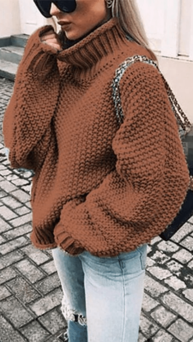 ÉLORIA - Chunky Knit Turtleneck Sweater