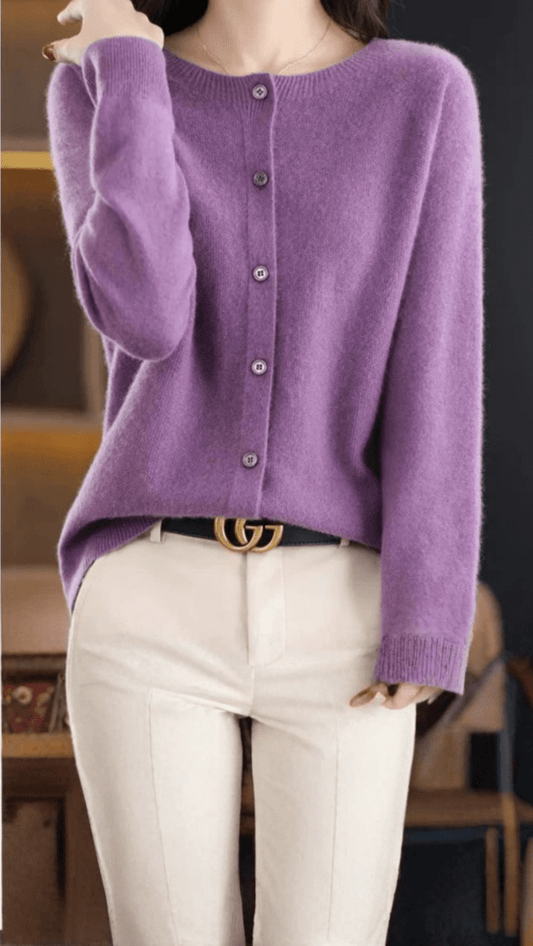 ÉLISARA - Soft Button Knit Cardigan