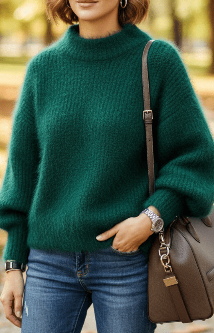 LOUNARIA – Women’s Soft Turtleneck Knit Sweater, Cozy High Neck Fit