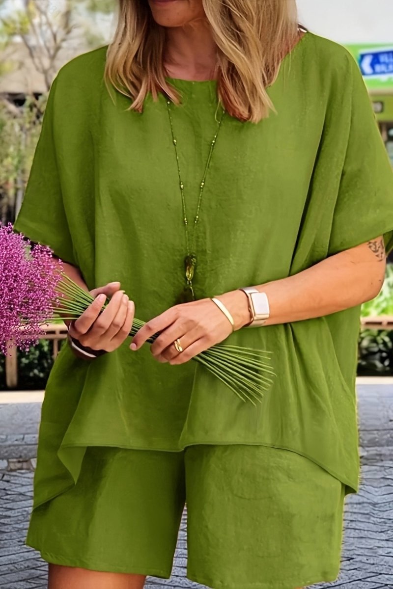 CALLY – Breezy Linen Top & Shorts Duo