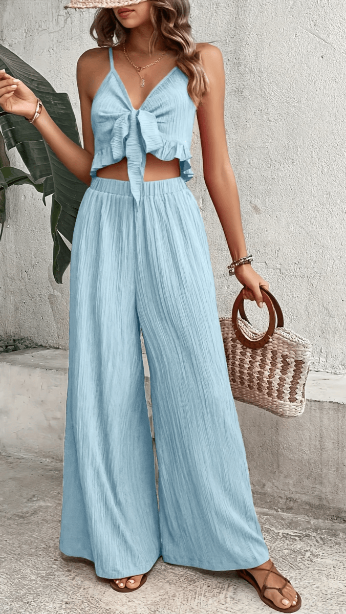 AZURÉA - Tie Front Pants Set