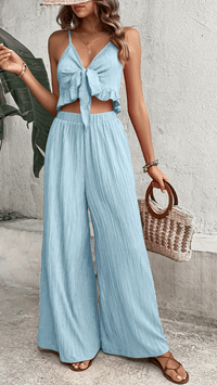AZURÉA - Tie Front Pants Set