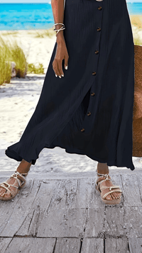 SERAPHINE - Button Front Flow Midi Skirt