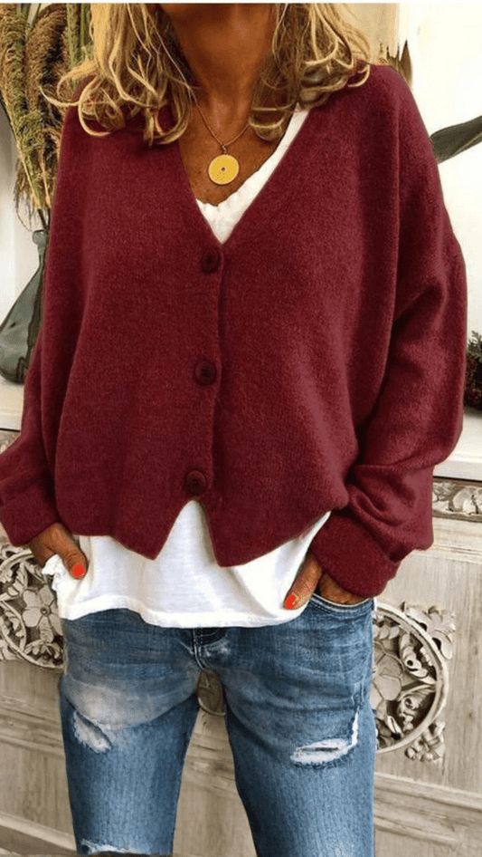 VARENA - Soft Knit Button Cardigan