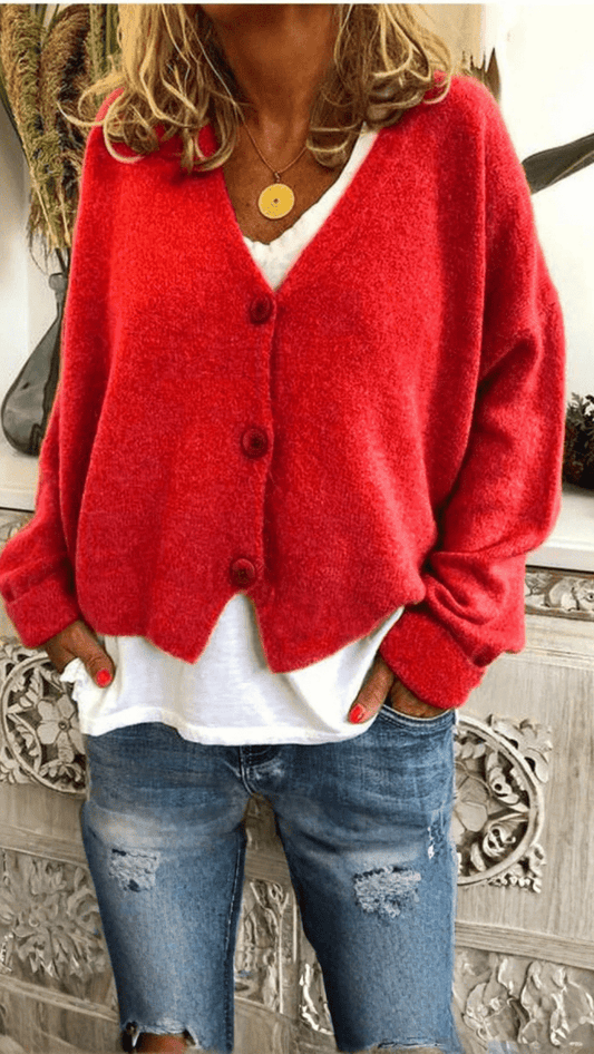 VARENA - Soft Knit Button Cardigan