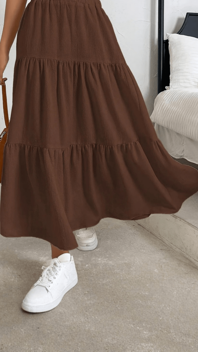 AURÉLIA - Tiered Flow Midi Skirt