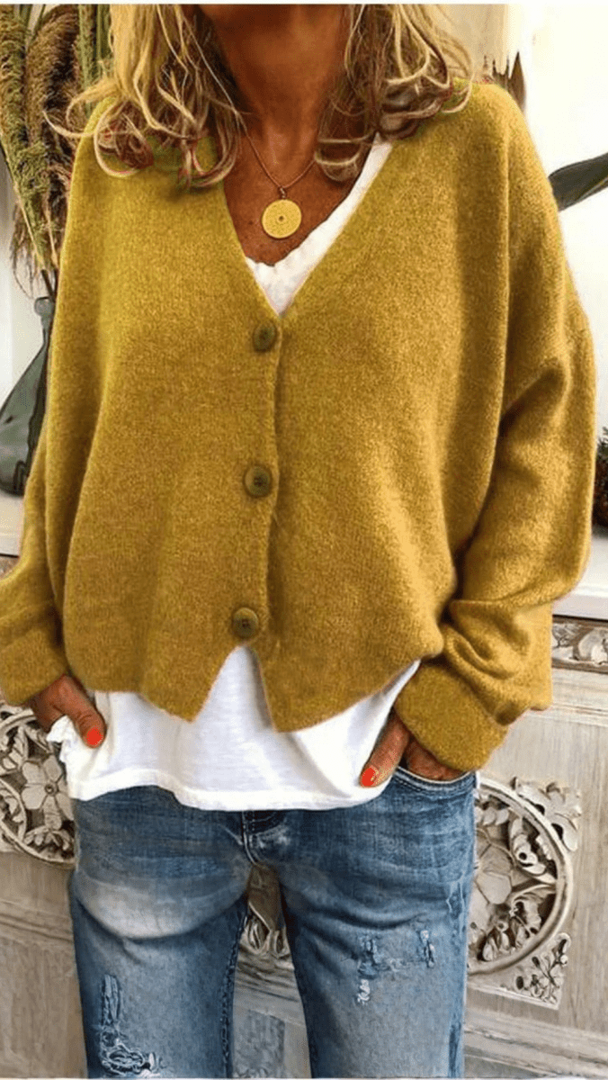 VARENA - Soft Knit Button Cardigan