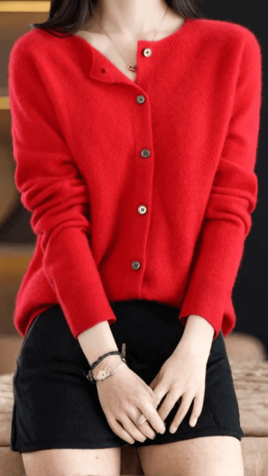 ÉLISARA - Soft Button Knit Cardigan