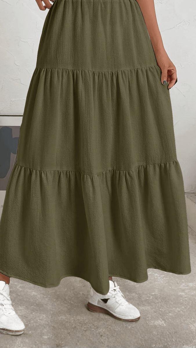 AURÉLIA - Tiered Flow Midi Skirt
