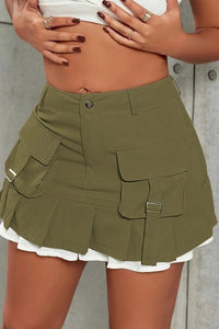 Oria – Sleek Solid Cargo Skirt with Minimalist Profile