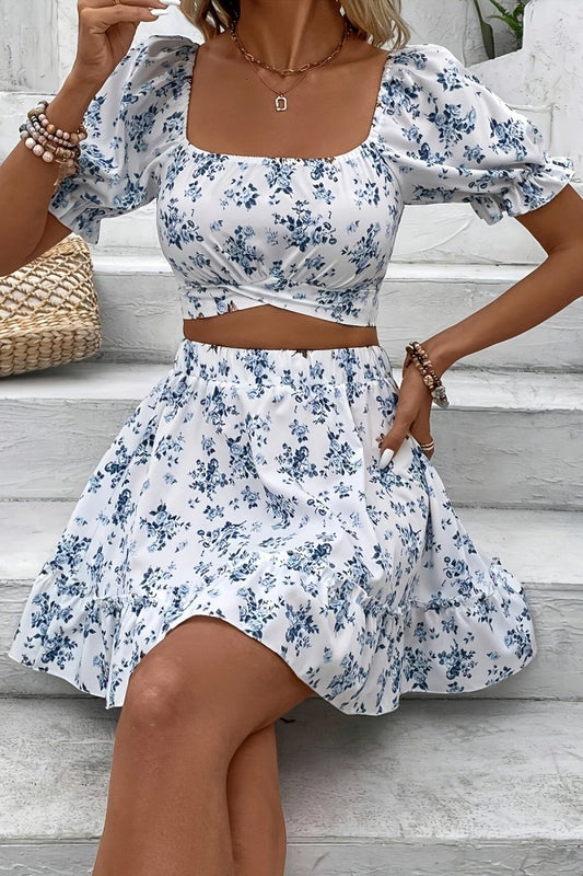 Rosalie – Feminine Puff Sleeve Two-Piece Set