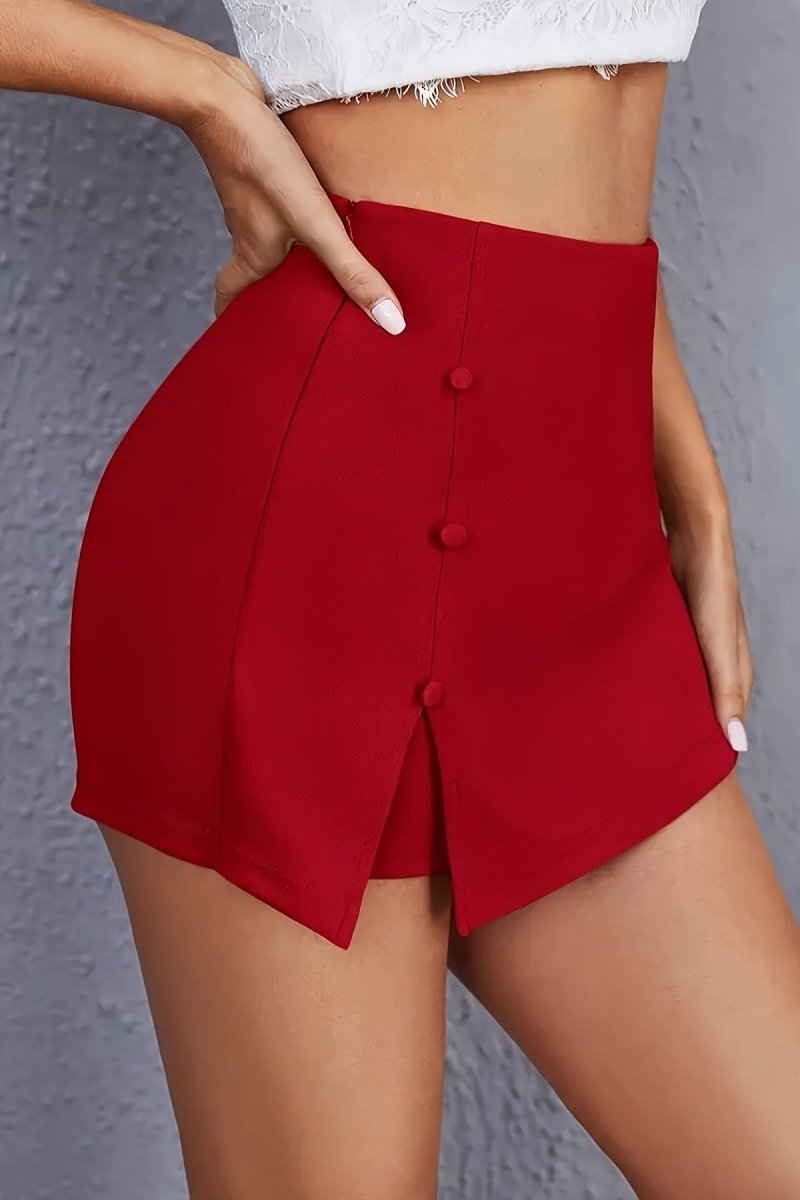 EVERLYSSA – Chic Side Slit Casual Skort