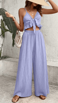 AZURÉA - Tie Front Pants Set