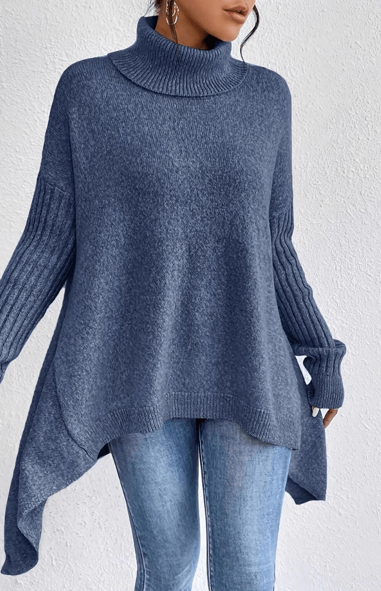 FLEURÉ – Cozy Oversized Turtleneck Knit Sweater for Relaxed Comfort and Style