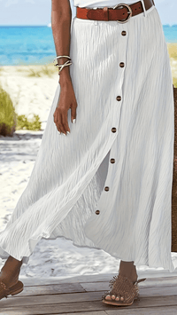 SERAPHINE - Button Front Flow Midi Skirt