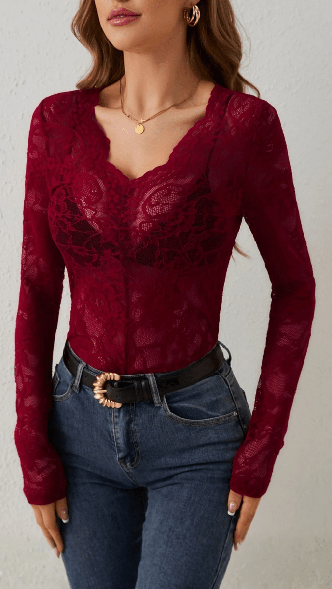 VALENZA - Lace V-Neck Top