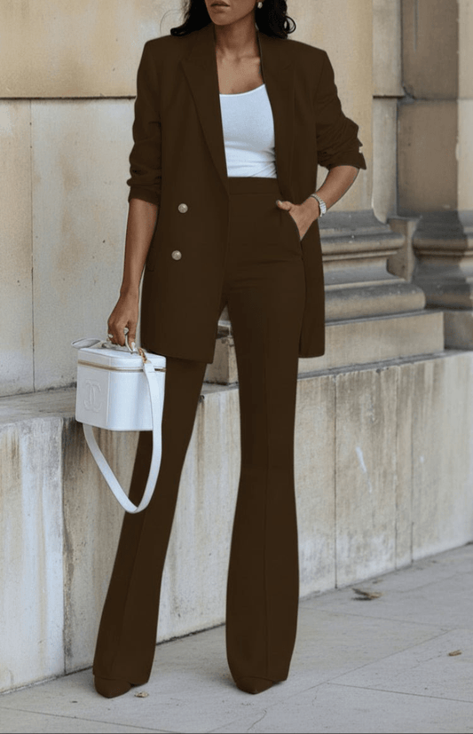 COUTÉRA – Elegant Women’s Two-Piece Blazer Suit with Trousers