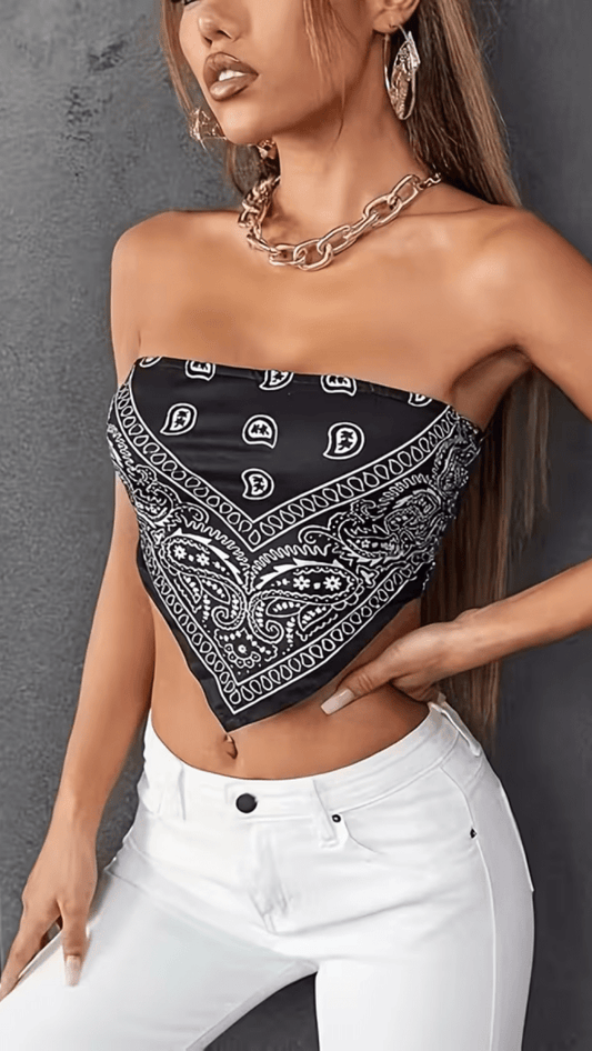 ZÉPHIRA - Women’s Paisley Bandana Bandeau Top