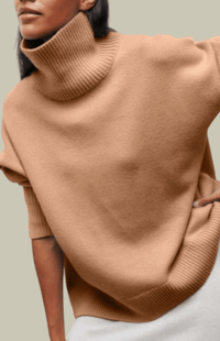 TUFTINA – Soft Oversized Turtleneck Knit Sweater for Effortless Spring Style