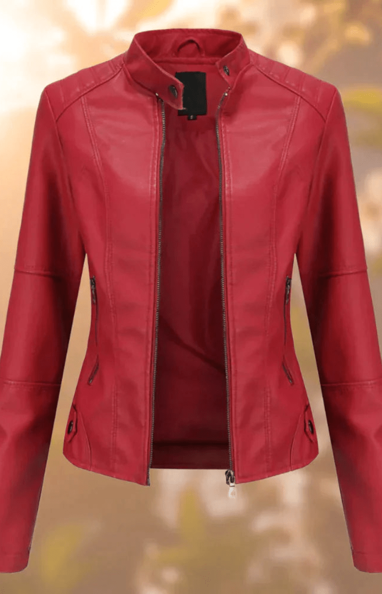 AURAEDGE – Stylish Women’s Leather Jacket Structured Fit Full Zip