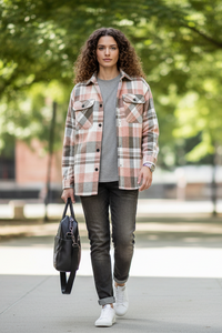 PLAIDHAVEN – Women's Casual Checked Shirt Comfortable Cotton Blend Design