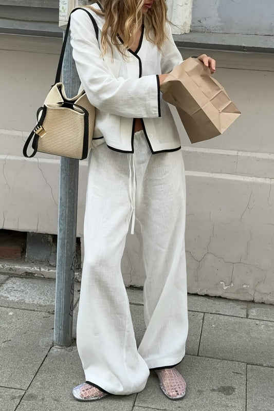 GIULIA – Modern Contrast Linen Co-Ord