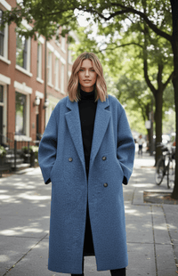 SNOWÉRA – Women’s Oversized Spring Coat, Classic Double-Breasted Look
