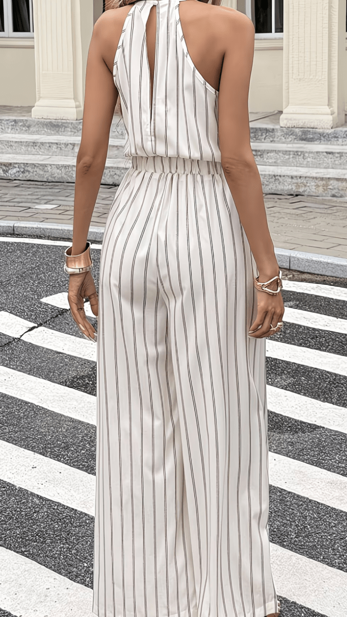 ELVÉRA - Striped Halter Jumpsuit