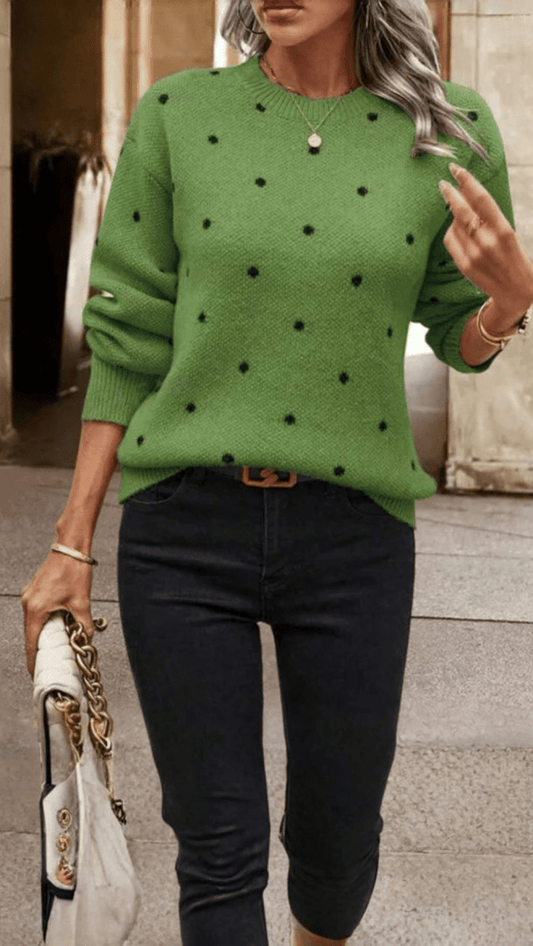 NOELLA - Polka Dot Knit Sweater